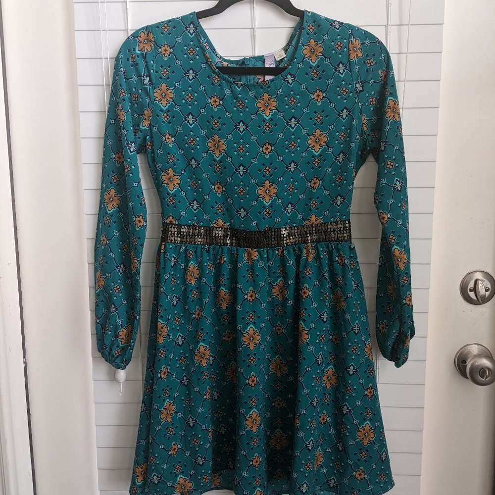 Francesca's teal babydoll dress